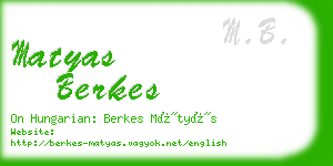 matyas berkes business card